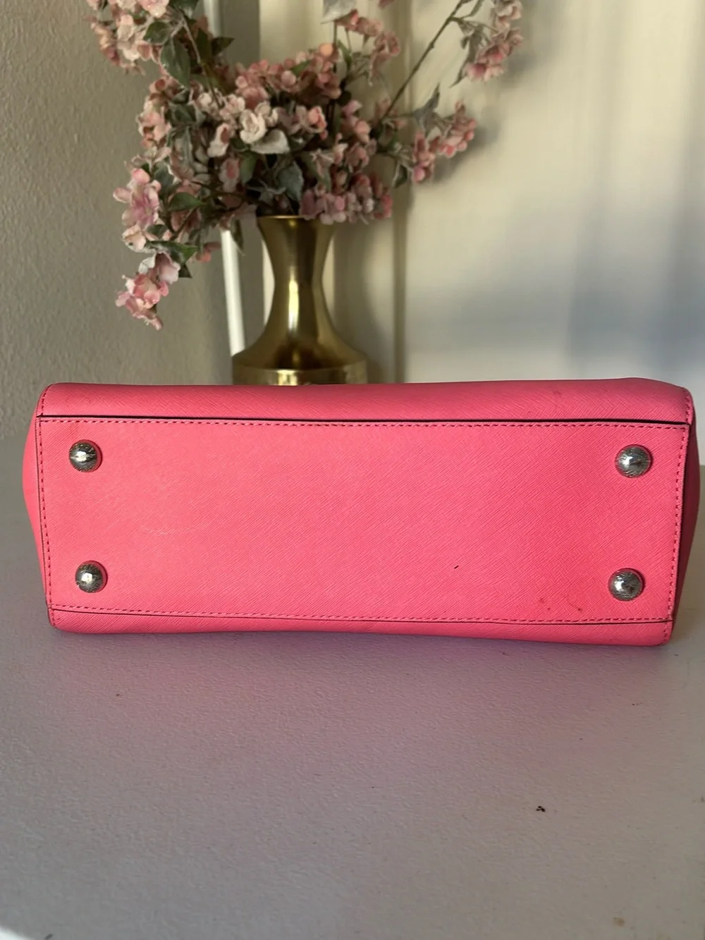 Michael Kors Bright Pink Saffiano Leather Chain-Handle Shoulder Bag